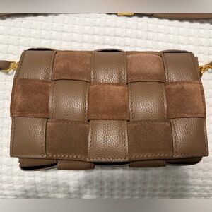New Suede & leather Crossbody no tag - made in Italy - genuine leather